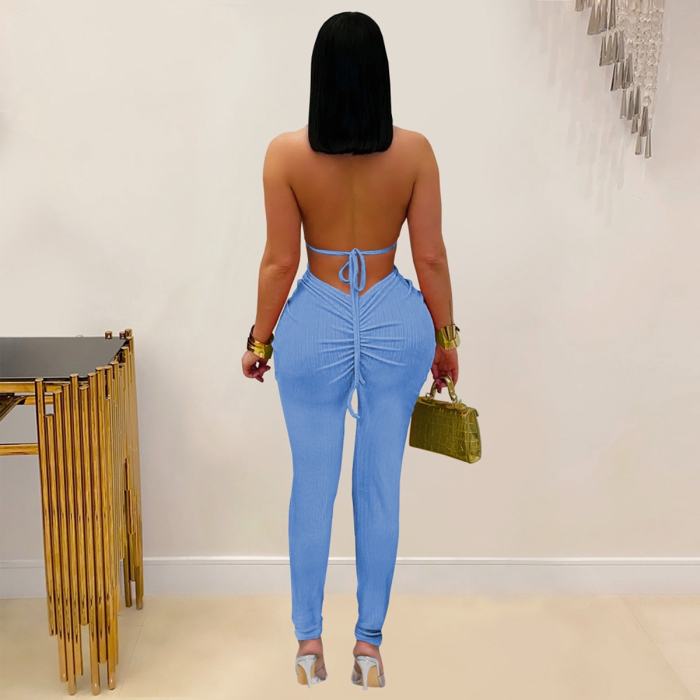 Sexy European style pure halter Casual fashion jumpsuit