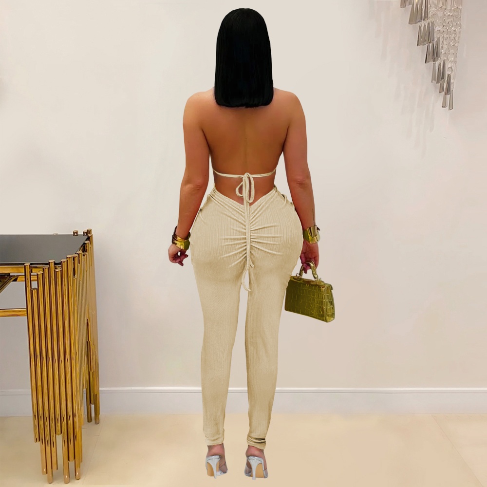 Sexy European style pure halter Casual fashion jumpsuit