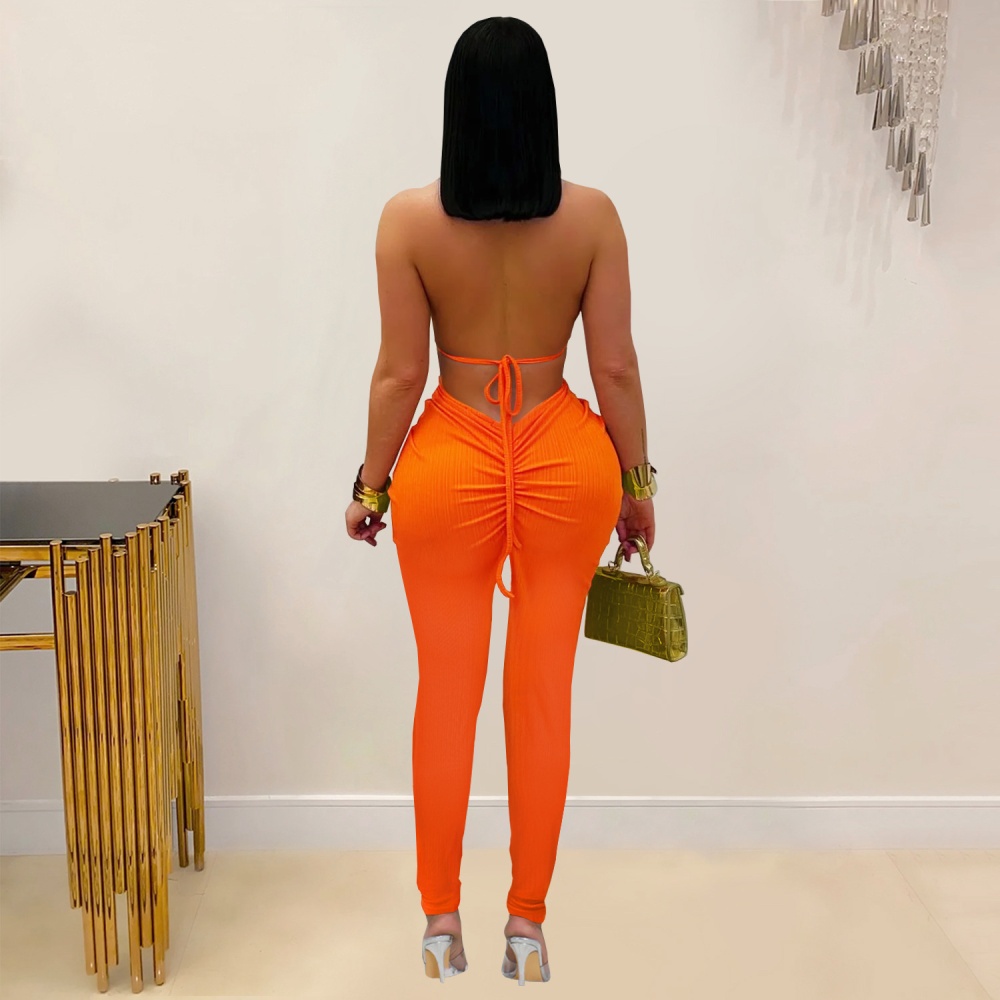 Sexy European style pure halter Casual fashion jumpsuit