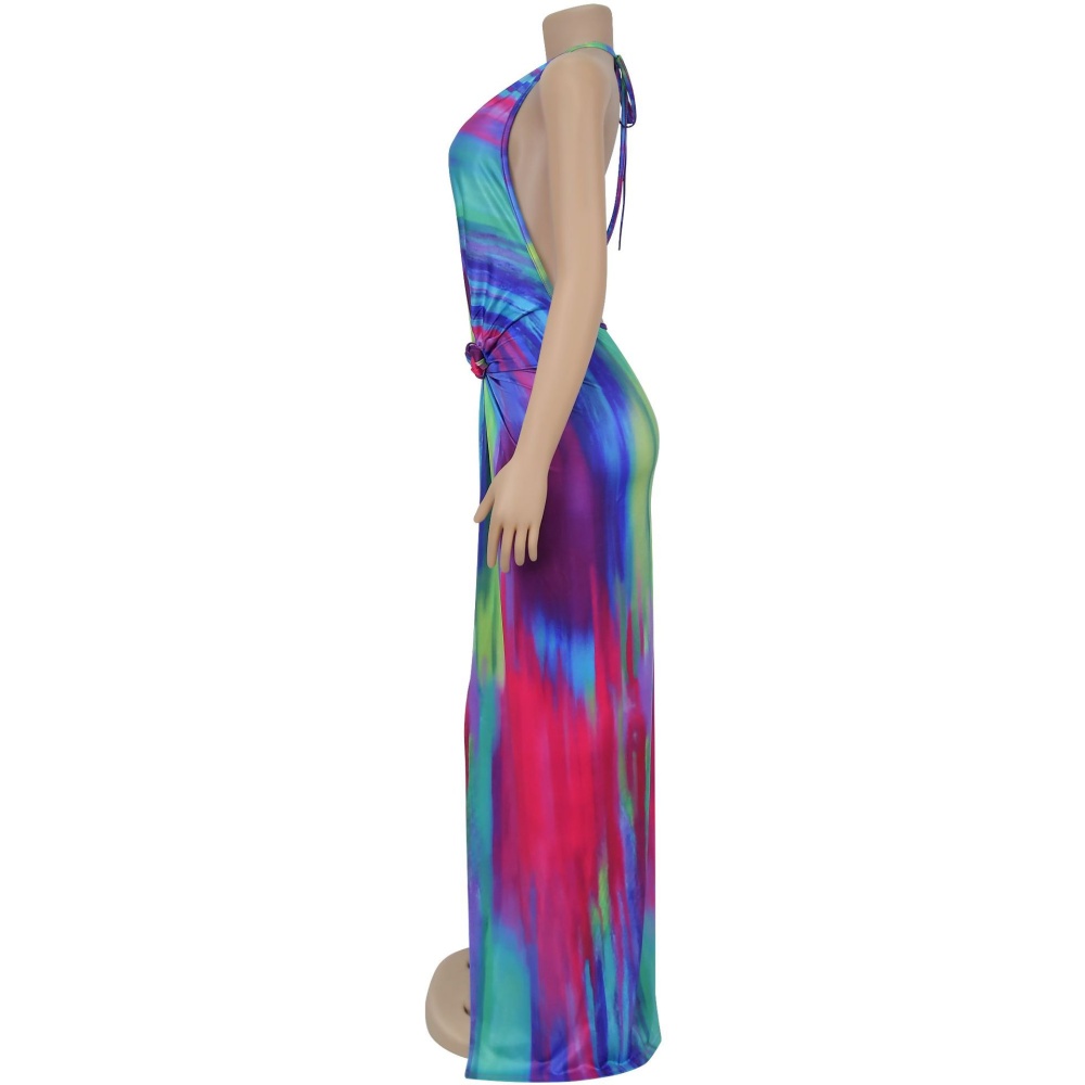Printing frenum sexy European style elegant fashion dress