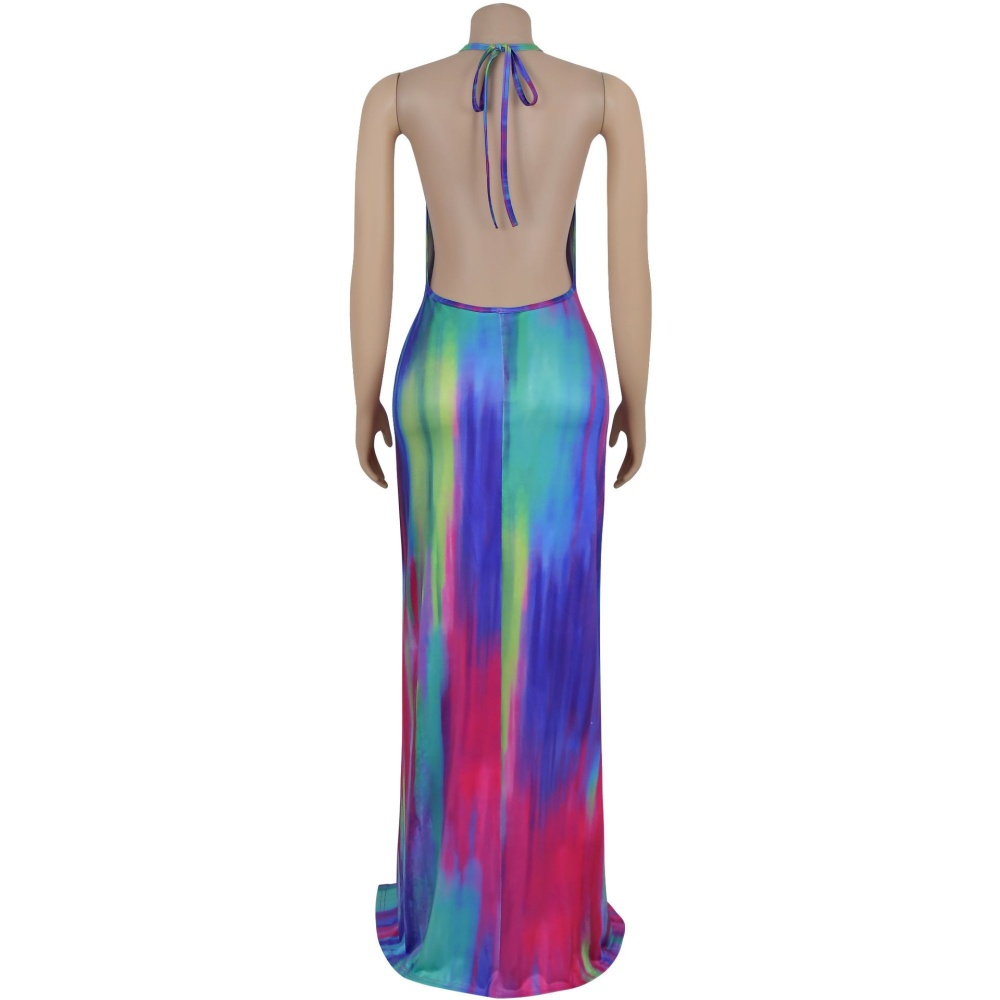 Printing frenum sexy European style elegant fashion dress