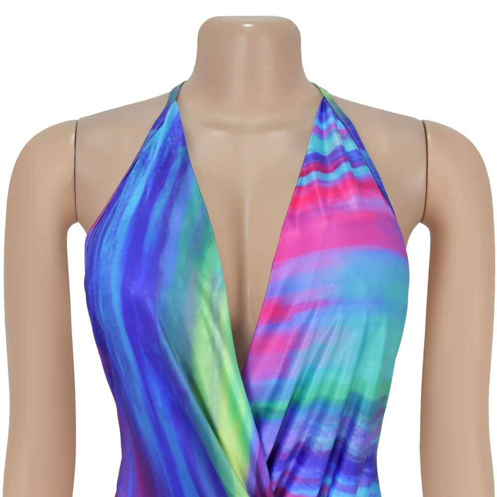 Printing frenum sexy European style elegant fashion dress