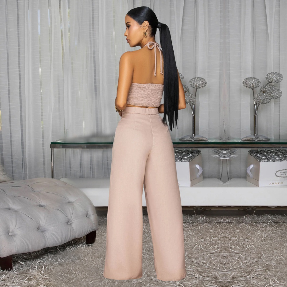 Fashion loose tops frenum long pants 2pcs set for women