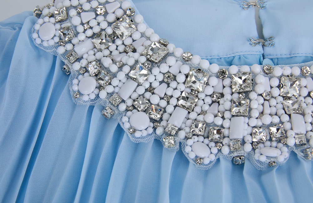 Rhinestone pleated small dress big skirt loose belt