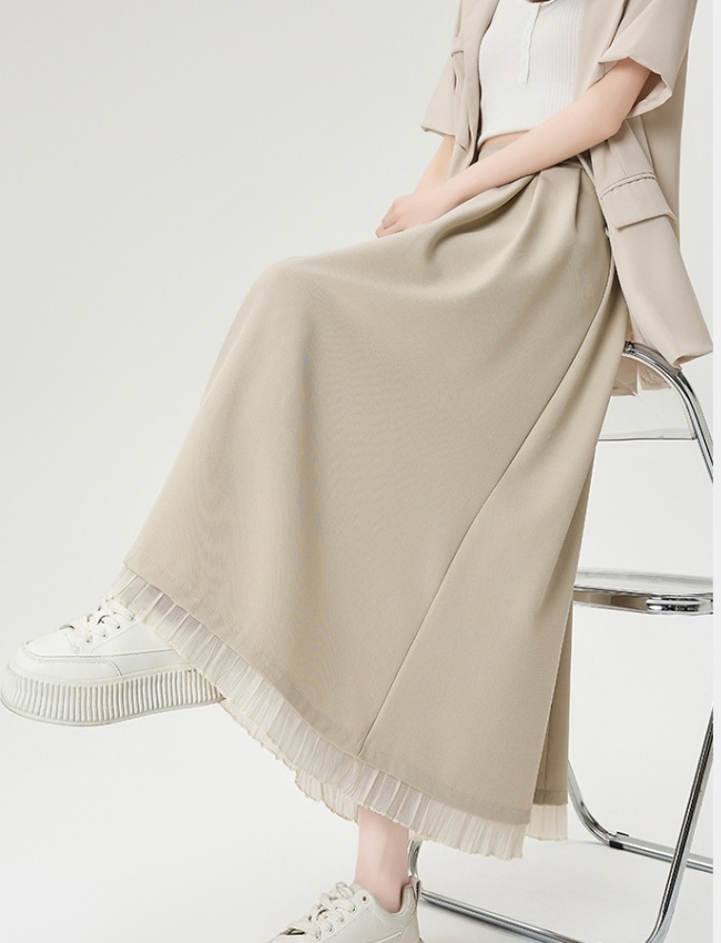 Fungus A-line long skirt lace slim skirt for women