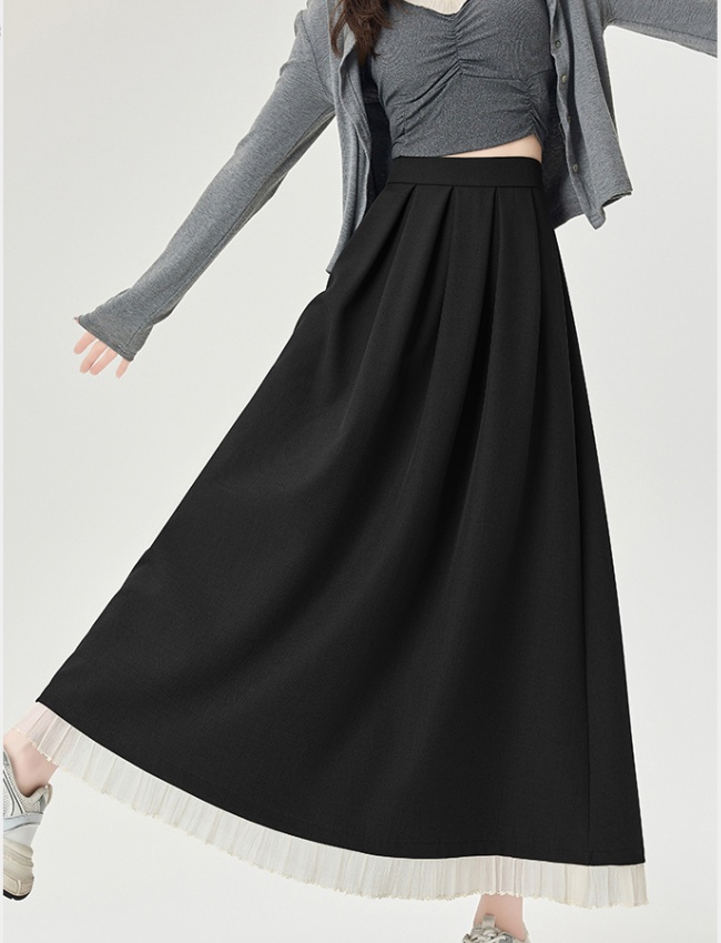 Fungus A-line long skirt lace slim skirt for women