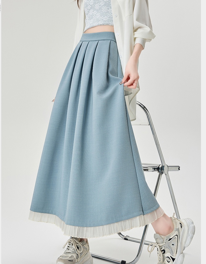 Fungus A-line long skirt lace slim skirt for women