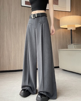 Stripe summer casual pants slim wide leg pants for women
