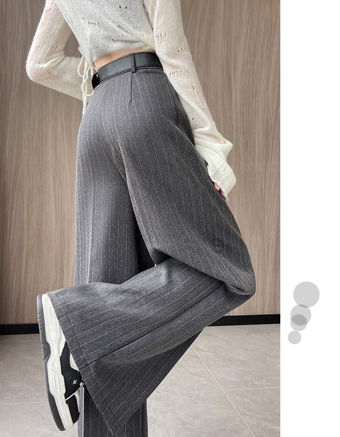 Stripe summer casual pants slim wide leg pants for women
