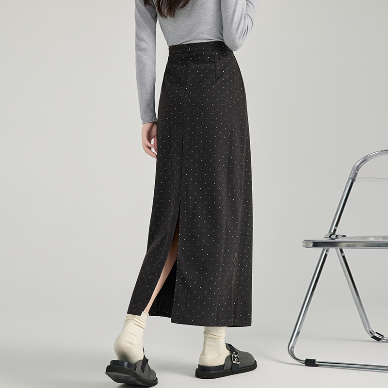 Autumn and winter skirt polka dot one step skirt for women
