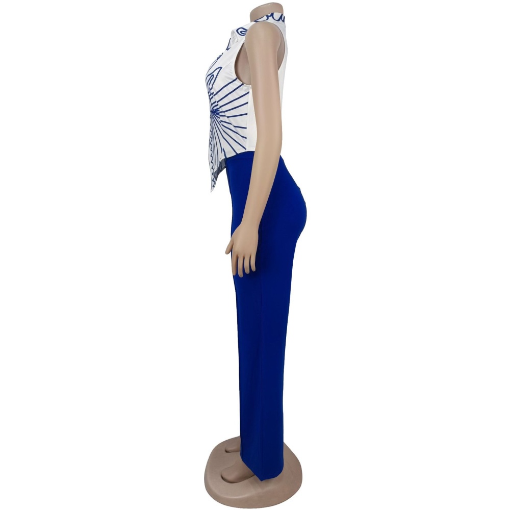 Fashion long pants elegant tops 2pcs set for women