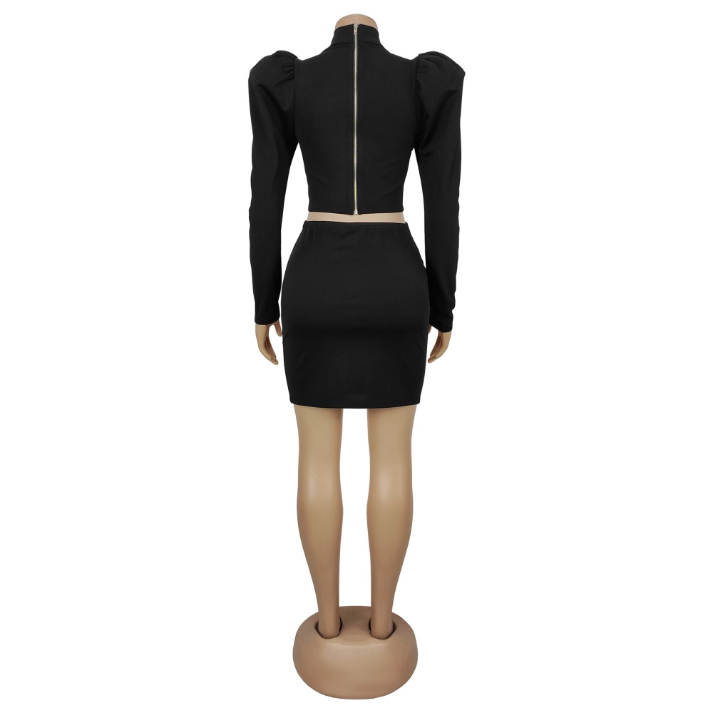 European style short skirt tops 2pcs set for women