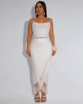 Sling long skirt European style tops 2pcs set for women