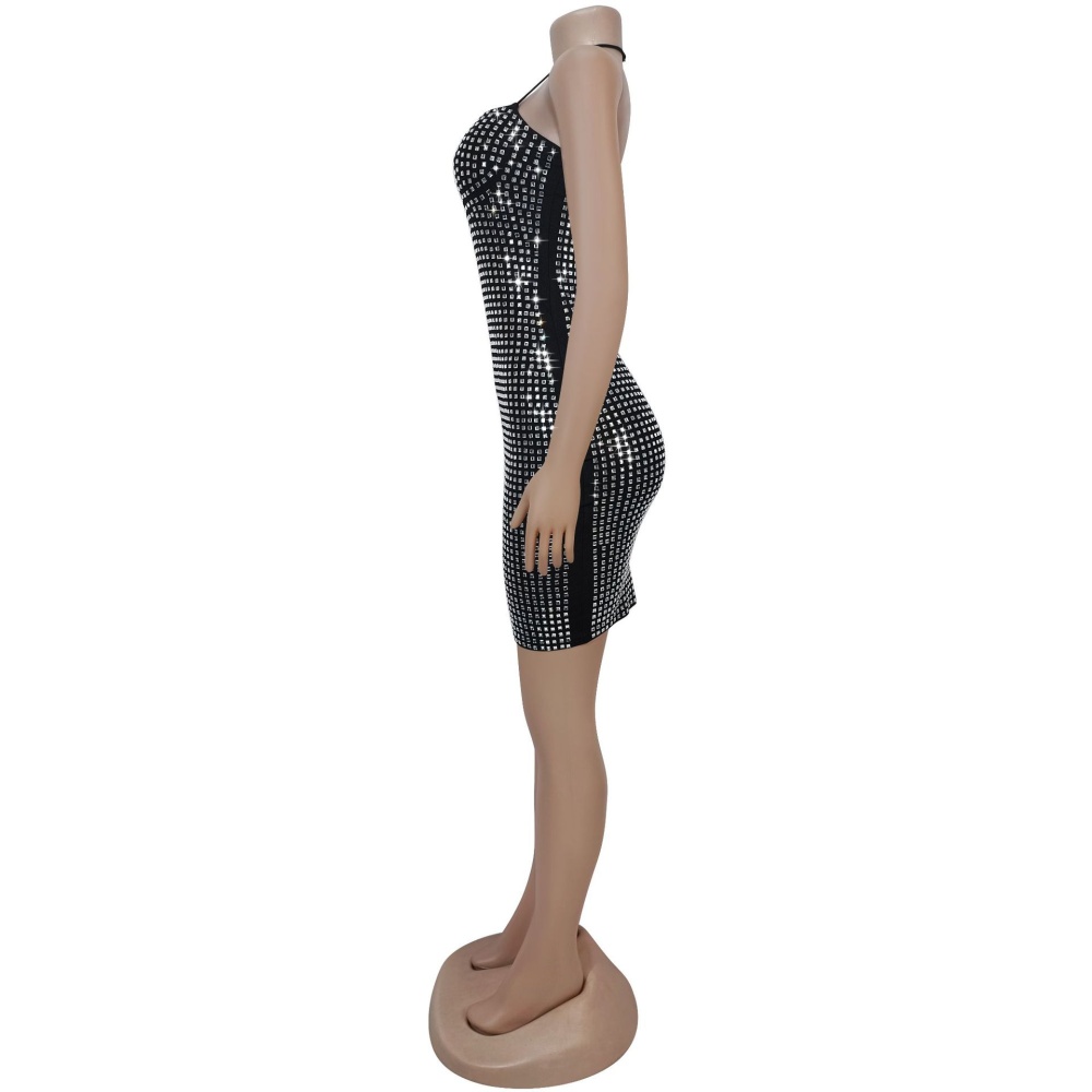 Halter T-back European style dress for women