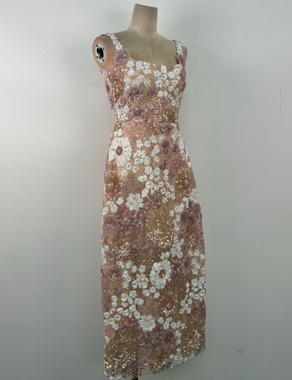 Flowers sling lace long dress temperament sequins dress