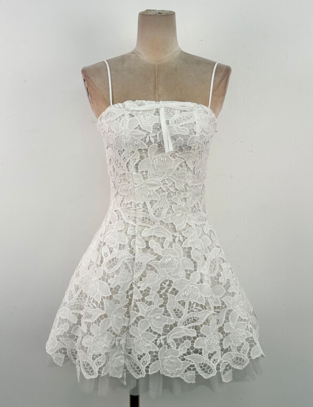 Sling lace wrapped chest dress flowers splice T-back