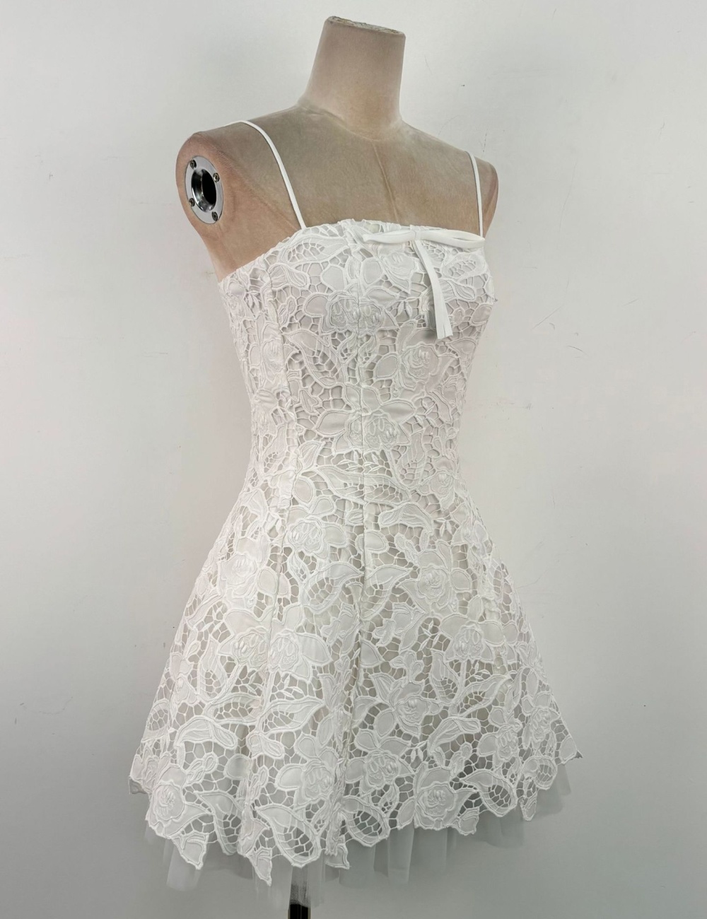 Sling lace wrapped chest dress flowers splice T-back