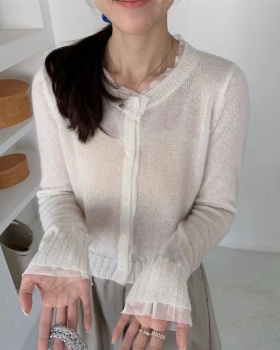 Lace Korean style sweater loose sweet cardigan for women