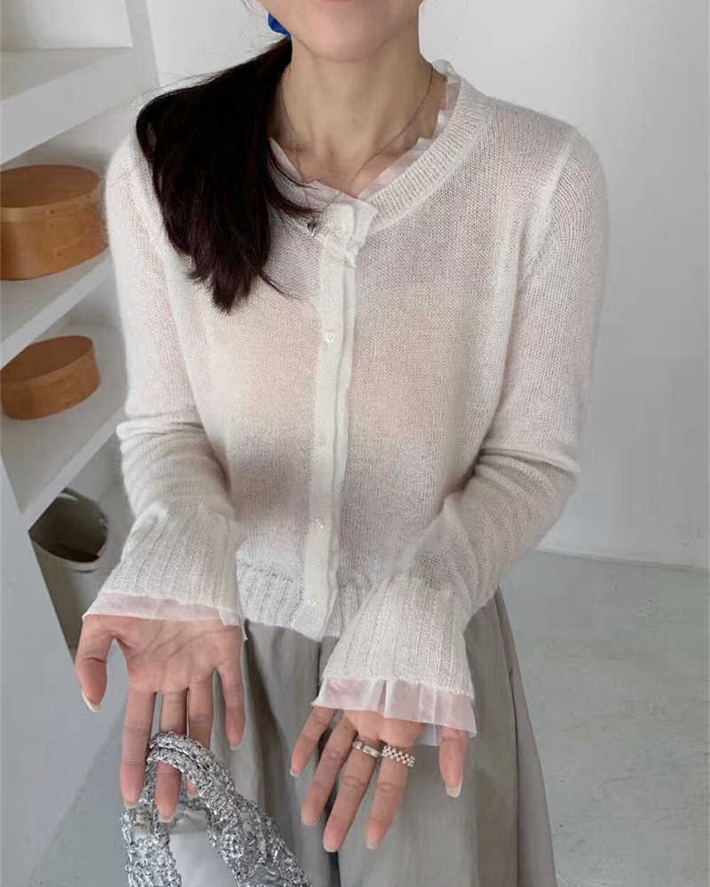 Lace Korean style sweater loose sweet cardigan for women