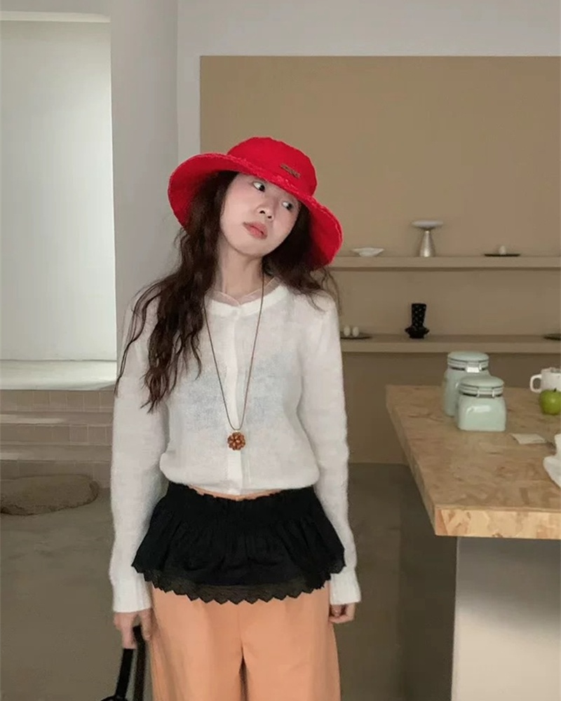 Lace Korean style sweater loose sweet cardigan for women