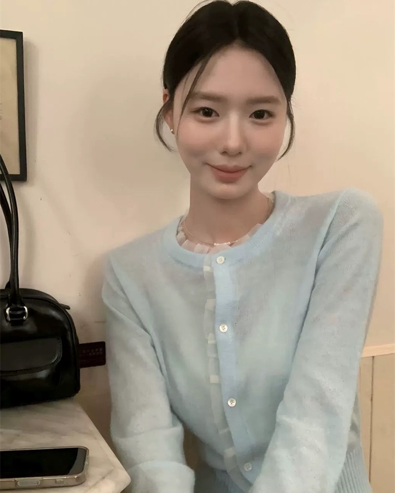 Lace Korean style sweater loose sweet cardigan for women