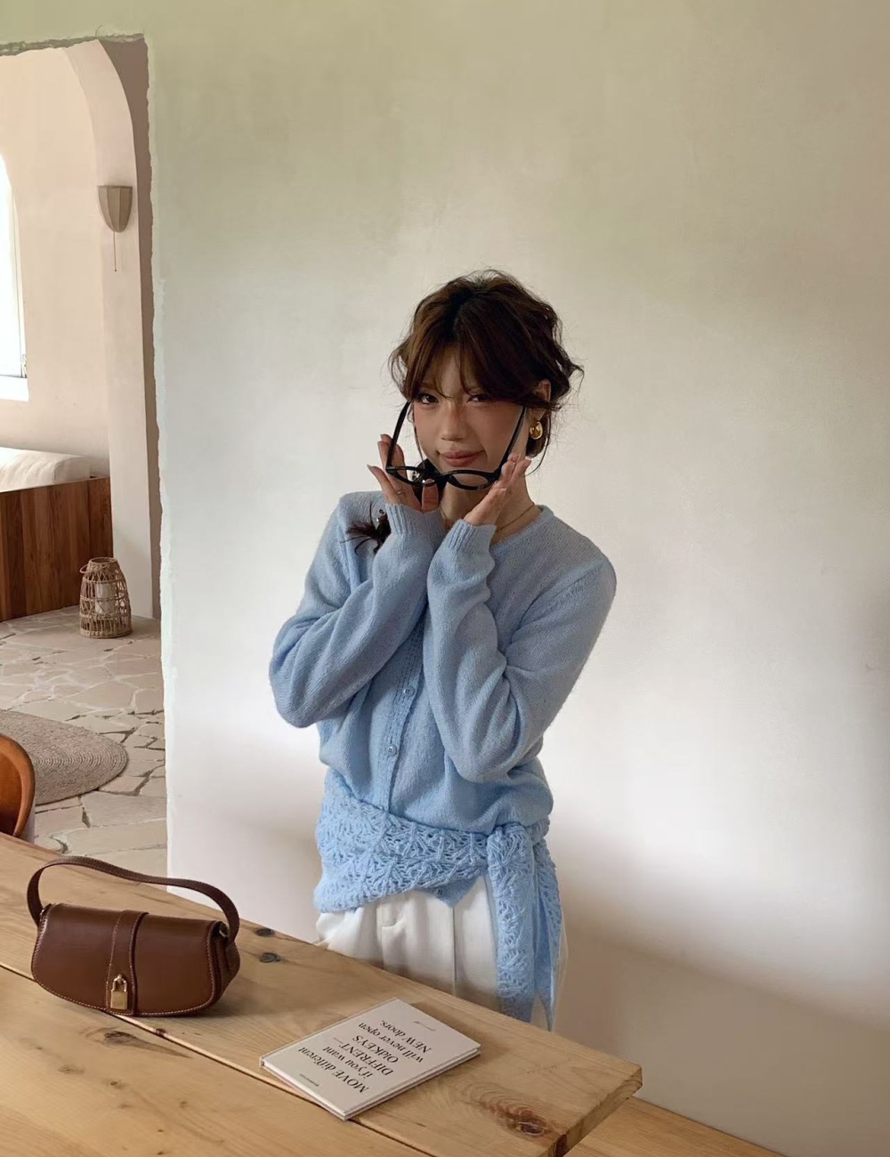 Lazy pure sweater autumn loose scarves