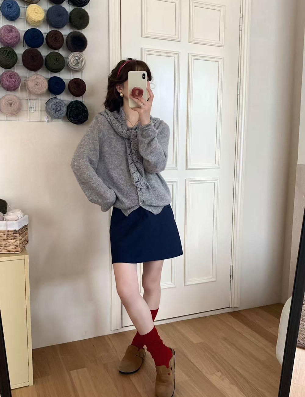 Lazy pure sweater autumn loose scarves