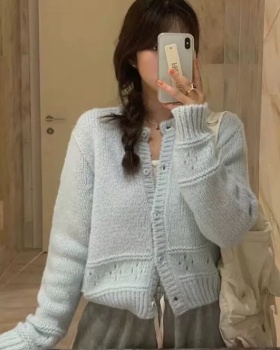 Loose Korean style coat autumn hollow cardigan for women