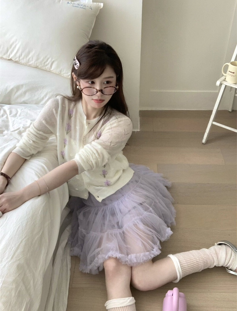 Very thin stereoscopic sweater hook flower cardigan