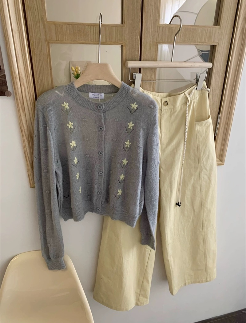 Very thin stereoscopic sweater hook flower cardigan