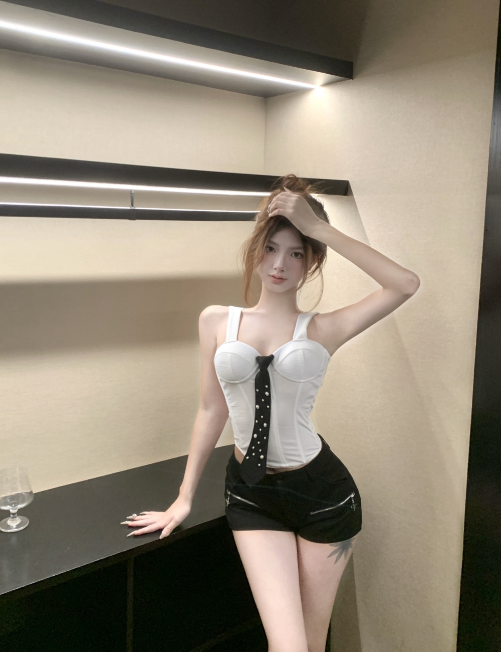 Spicegirl white slim enticement fashion tops for women