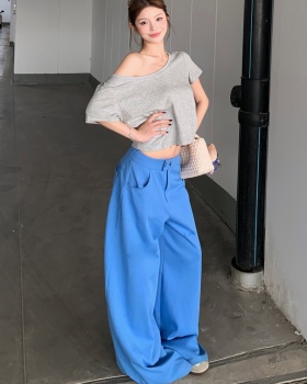 Korean style lazy wide leg pants Casual tops for women