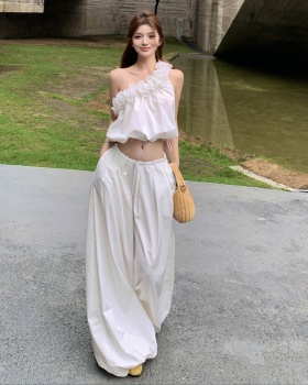 Lantern long pants wide leg pants a set for women