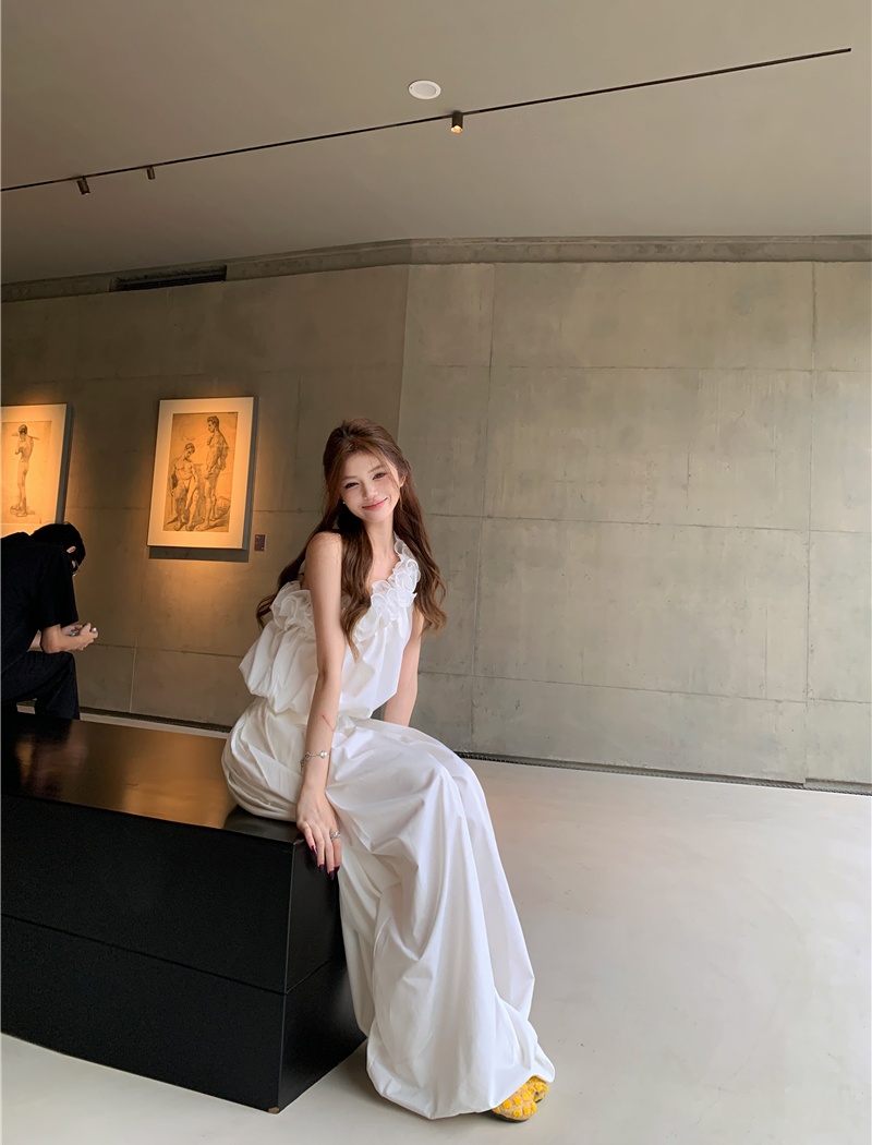 Lantern long pants wide leg pants a set for women