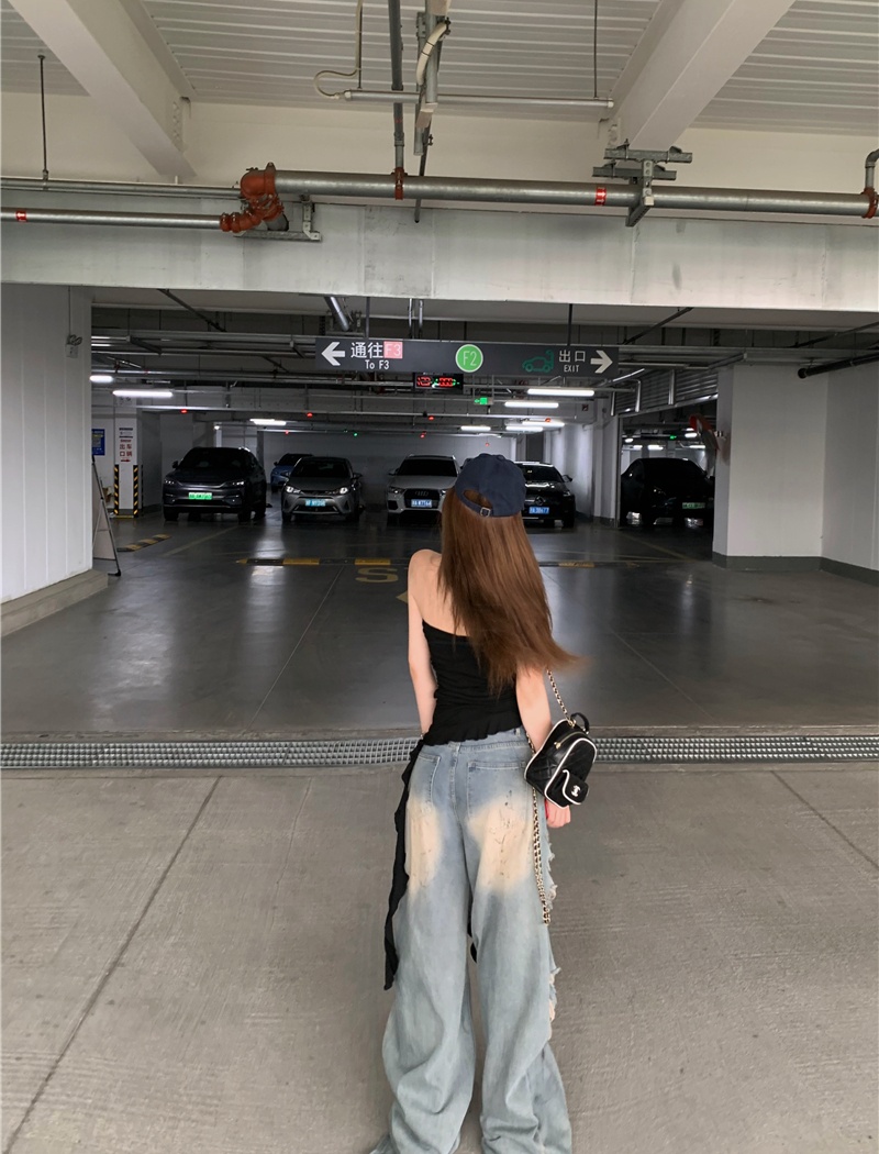 Irregular spicegirl tops loose jeans a set for women
