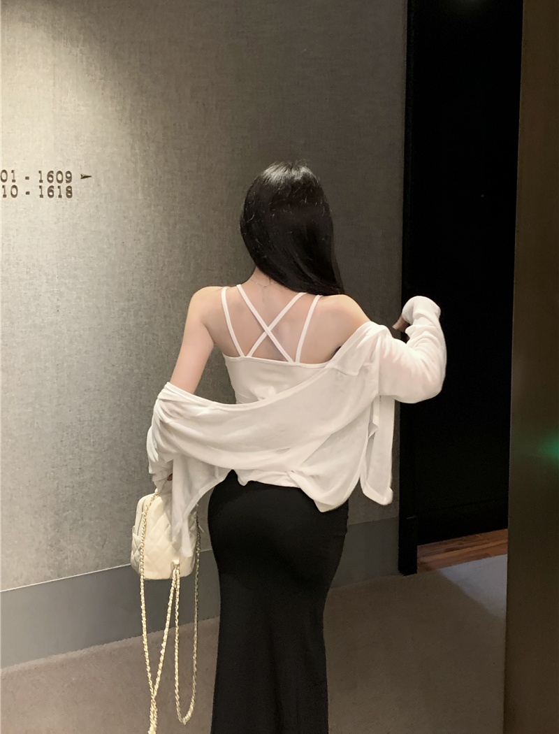 Sunscreen short skirt sexy skirt 3pcs set for women