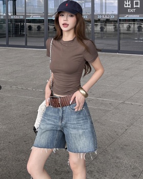 Short sleeve low-waist short jeans American style five pants