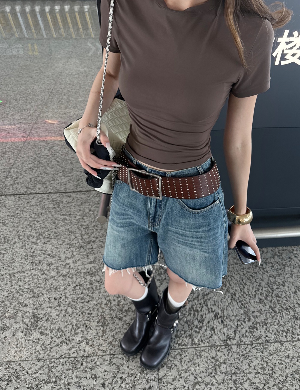 Short sleeve low-waist short jeans American style five pants