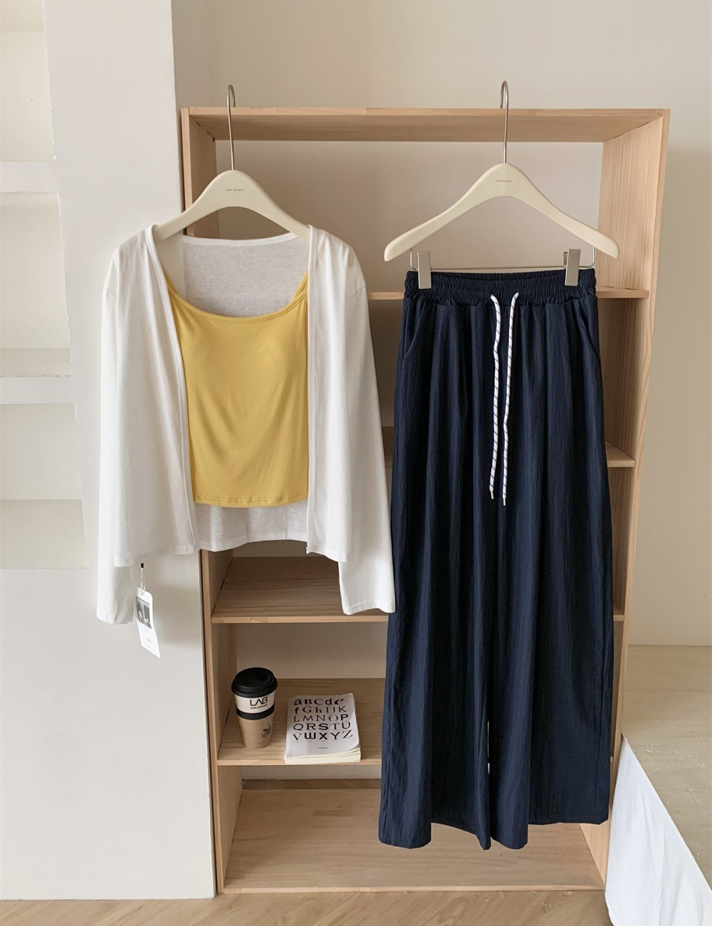Temperament vest wide leg pants 3pcs set for women