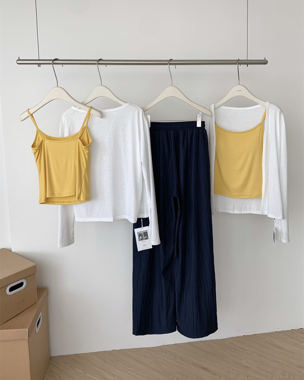 Temperament vest wide leg pants 3pcs set for women