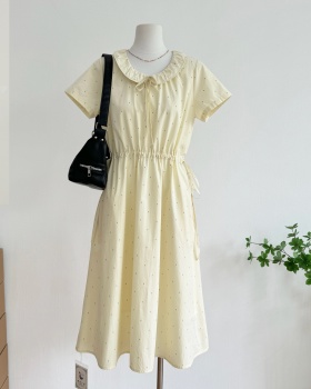 A-line stars colors long lapel summer dress for women