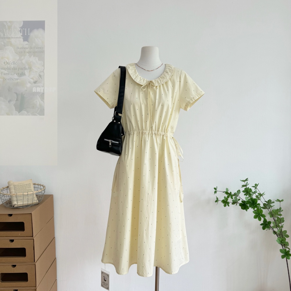 A-line stars colors long lapel summer dress for women