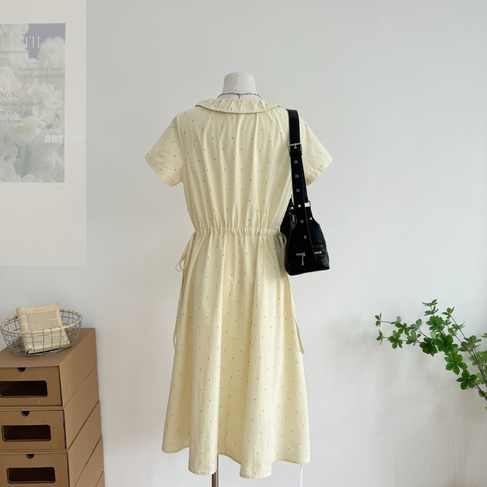 A-line stars colors long lapel summer dress for women