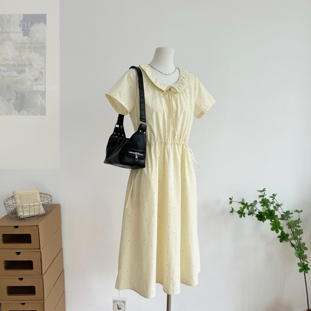 A-line stars colors long lapel summer dress for women