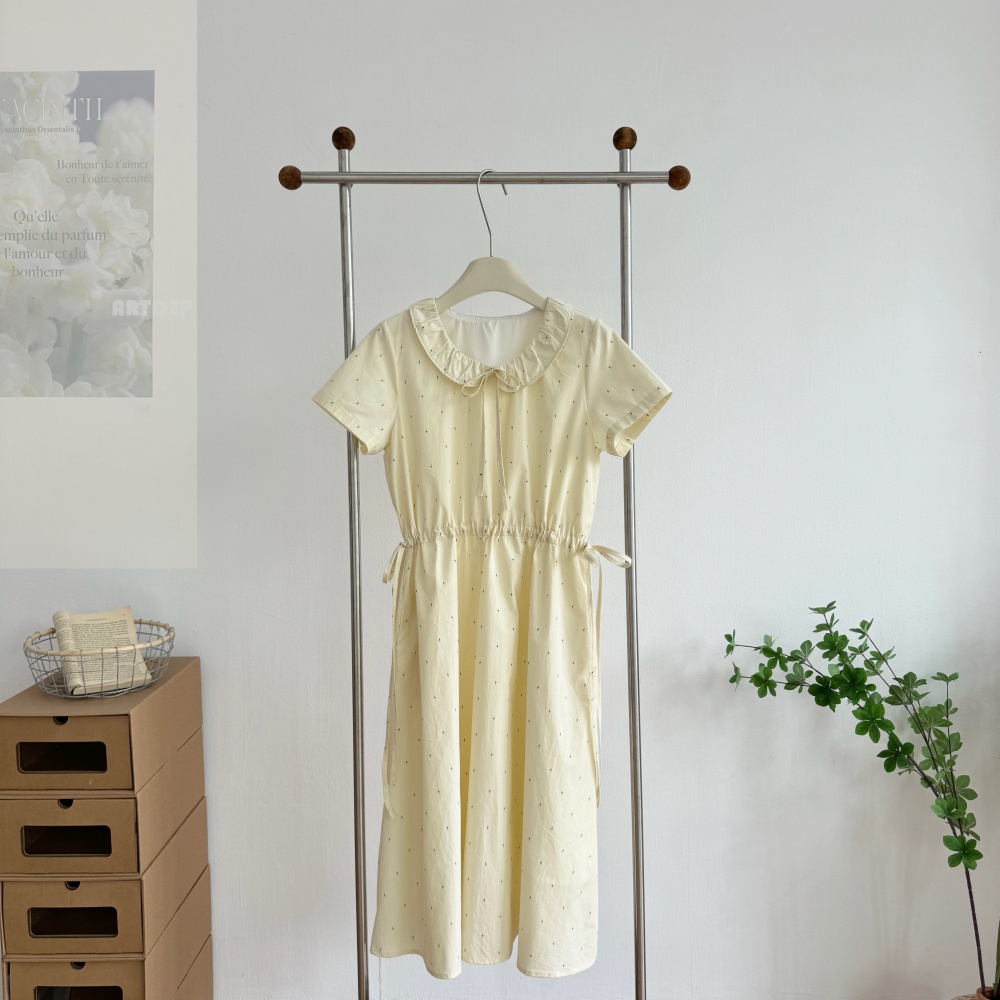 A-line stars colors long lapel summer dress for women