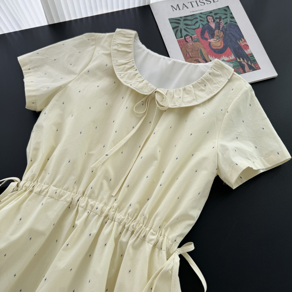 A-line stars colors long lapel summer dress for women