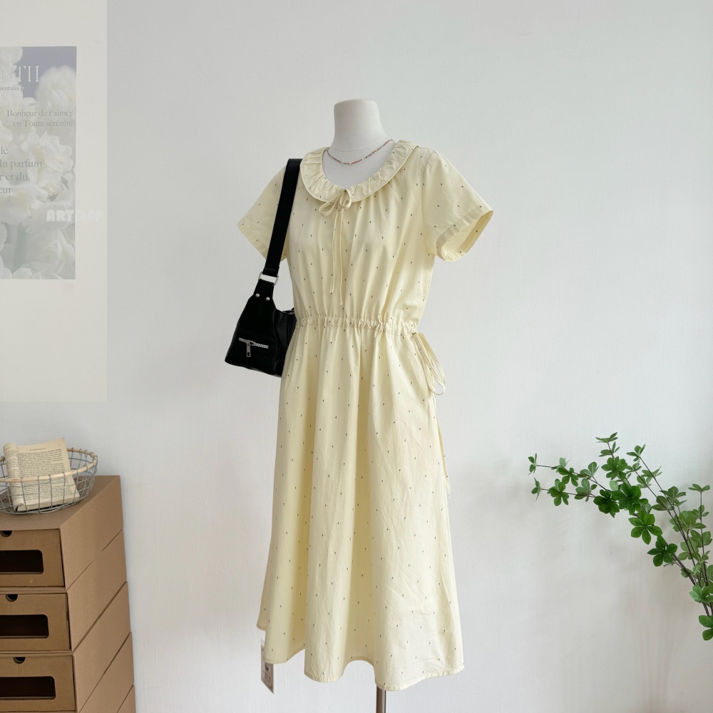 A-line stars colors long lapel summer dress for women