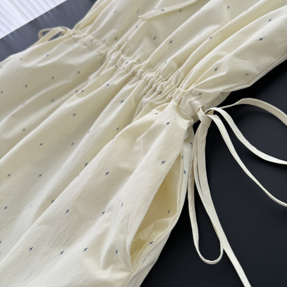 A-line stars colors long lapel summer dress for women