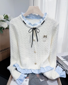 College style splice sweater niche shirt for women