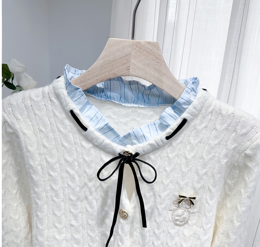 College style splice sweater niche shirt for women